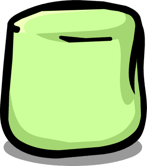 Green Cartoon Marshmallow PNG image with transparent background
