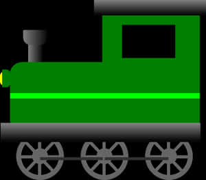 Green Cartoon Steam Train Vector PNG image with transparent background