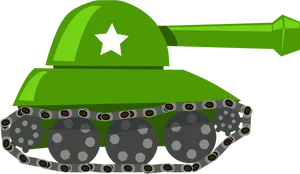 Green Cartoon Tank Illustration PNG Image