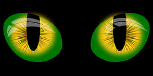 Green Cat Eyes Illustration PNG image with transparent background