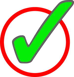 Green Check Mark Red Circle PNG Image