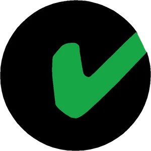 Green Checkmark Black Background PNG Image