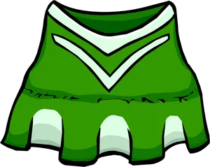 Green Cheerleader Skirt Illustration PNG Image