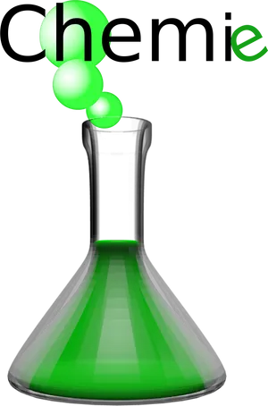 Green Chemical Reaction Erlenmeyer Flask PNG Image