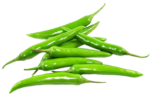 Green Chili Peppers Fresh Produce PNG image with transparent background