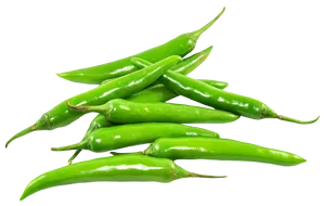 Green Chili Peppers Fresh Produce PNG Image