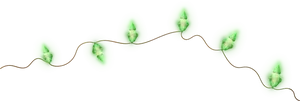 Green Christmas Lights String PNG Image