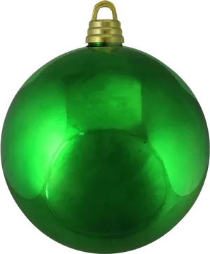 Green Christmas Ornamenton Black PNG Image