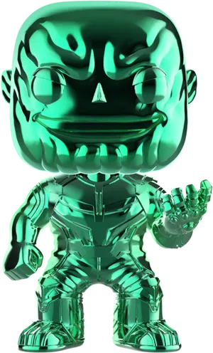 Green Chrome Thanos Figure PNG Image