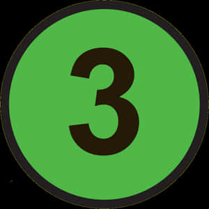 Green Circle Number3 PNG