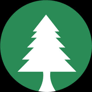 Green Circle White Tree Icon PNG image with transparent background