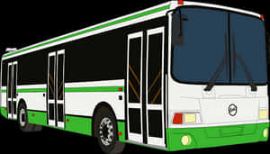 Green City Bus Illustration PNG image with transparent background