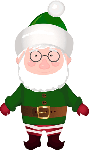 Green Clad Santa Claus Cartoon.png PNG with transparent background