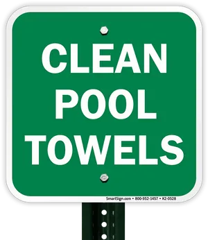 Green Clean Pool Towels Sign PNG Image