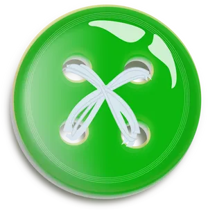 Green Clothing Button Threaded PNG Image