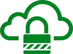 Green Cloud Security Icon PNG Image