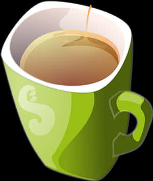 Green Coffee Mug Vector PNG