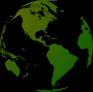 Green Continent Globe Graphic PNG image with transparent background