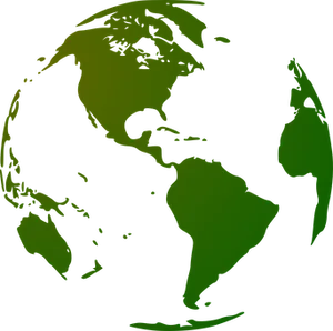 Green Continent Globe Graphic PNG Image