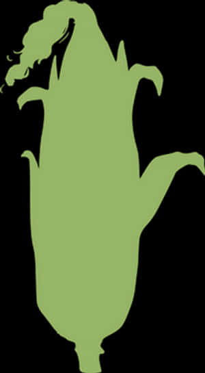 Green Corn Silhouette PNG image with transparent background