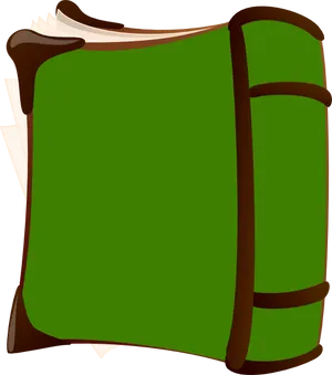 Green Covered Old Book Cartoon PNG Image