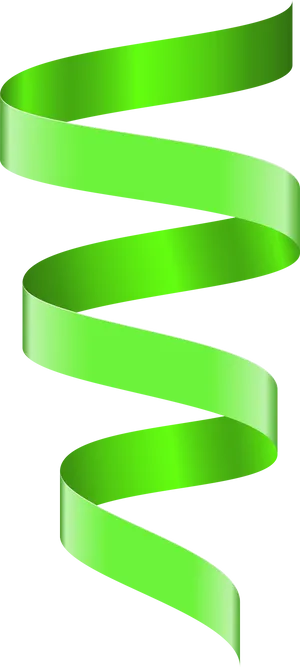 Green Curly Ribbon Graphic PNG Image