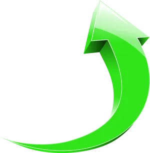 Green Curved Arrow PNG Image