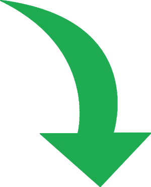 Green Curved Arrow Graphic PNG Image