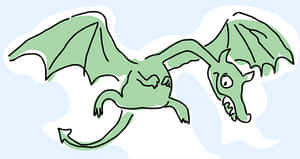 Green Dragon Doodle Illustration PNG image with transparent background