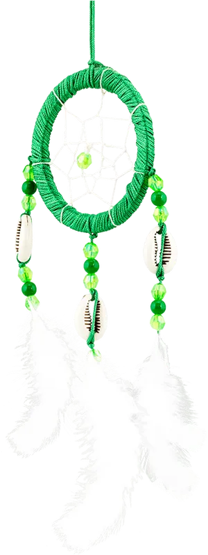 Green Dreamcatcher Black Background PNG Image