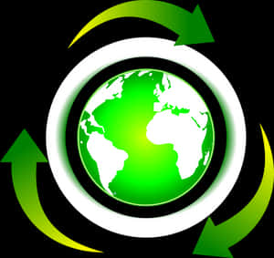 Green Earth Recycling Symbol PNG image with transparent background