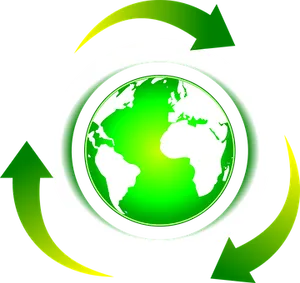 Green Earth Recycling Symbol PNG Image