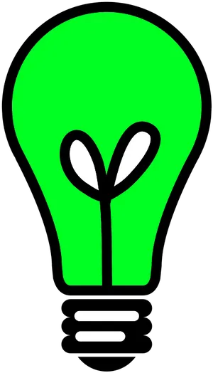 Green Eco Light Bulb Concept PNG Image