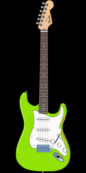 Green Electric Guitar PNG image with transparent background
