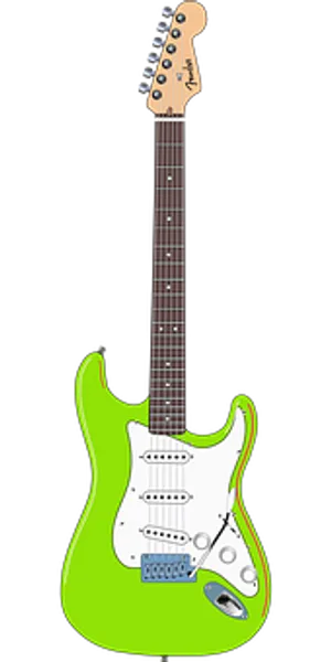 Green Electric Guitar PNG Image