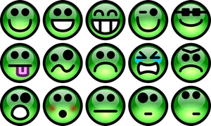 Green_ Emoji_ Collection PNG Image