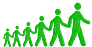 Green Evolution Human Chain PNG Image