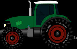 Green Farm Tractor Illustration PNG image with transparent background
