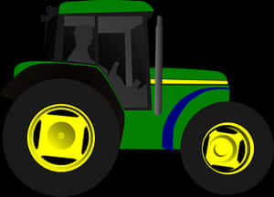 Green Farm Tractor Illustration PNG image with transparent background