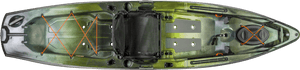 Green Fishing Kayak Top View PNG with transparent background