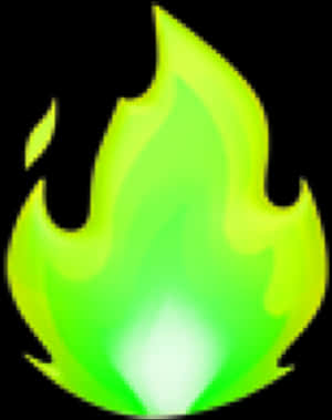 Green Flame Emoji PNG image with transparent background