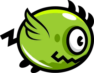 Green_ Flappy_ Bird_ Style_ Character PNG Image