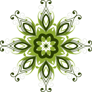 Green Floral Mandala Design PNG Image