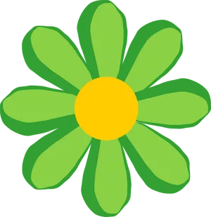 Green Flower Illustration PNG Image