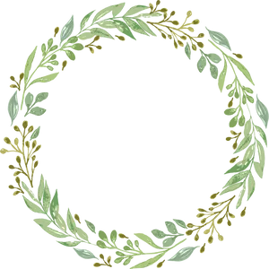 Green_ Foliage_ Wreath_ Illustration PNG Image