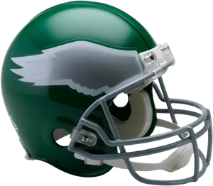 Green Football Helmetwith Wing Design PNG Image