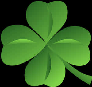 Green Four Leaf Clover Graphic PNG