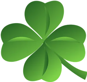 Green Four Leaf Clover Graphic PNG Image