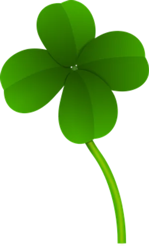 Green Four Leaf Clover Graphic PNG Image