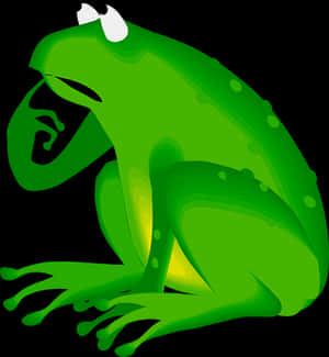Green Frog Illustration PNG image with transparent background